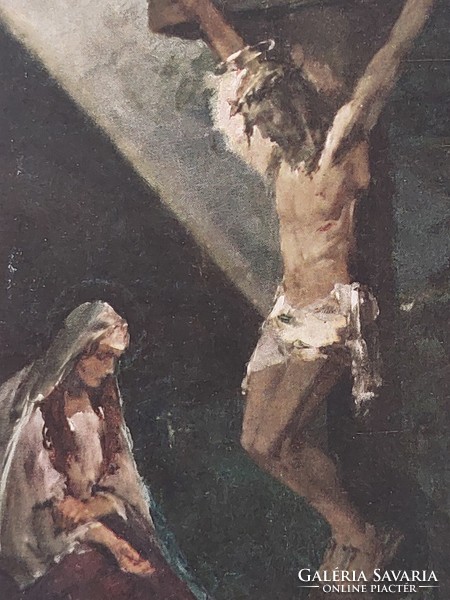Régi vallási képeslap Jézus és Mária