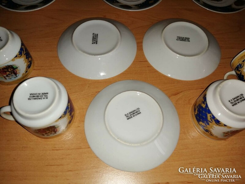 Kínai jelenetes porcelán kávéscsésze készlet 6 személyes (z-5)