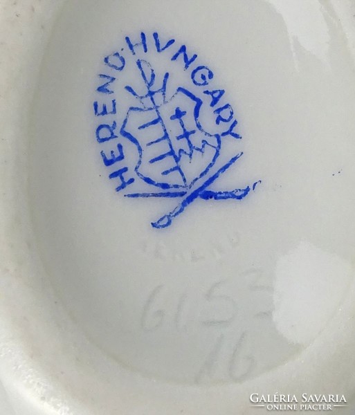 1N574 Herendi Rothschild mintás tojás alakú porcelán bonbonier