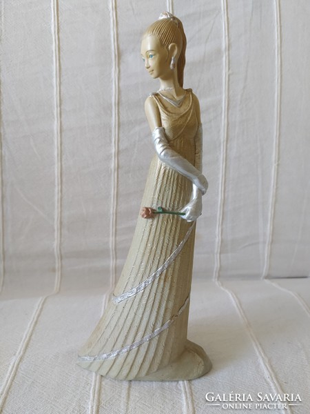 IVORY PRINCESS NAGYOBB MÉRETŰ SZOBOR HIBÁTLAN, JELZETT, SZIGNÓZOTT, 27 CM