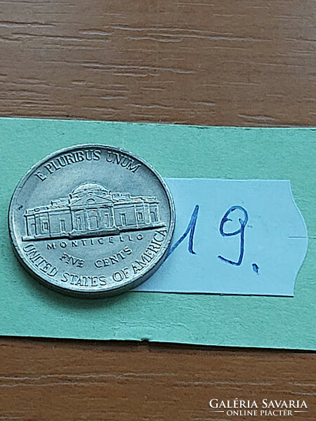 Usa 5 cents 1984 / p, thomas jefferson, copper-nickel 19