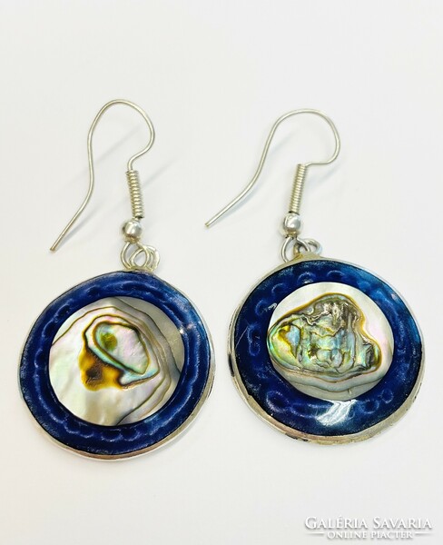 Abalone shell silver earrings