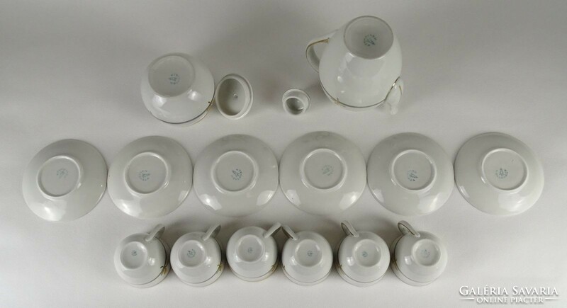1N585 Retro Hollóházi porcelán kávéskészlet 6 személyes
