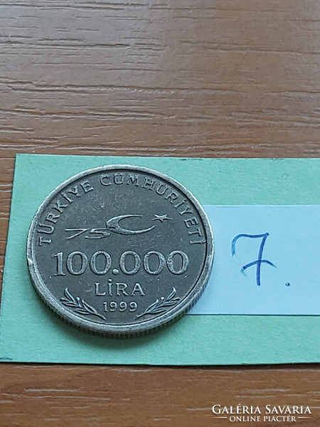 TÖRÖKORSZÁG 100.000 LIRA 1999 (75. évforduló - Atatürk) Copper-Nickel-Zinc  7