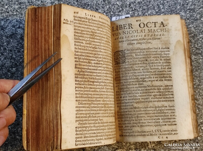 Historiae Florentinae Nicolai Machiavelli.. (Firenze története). Salsburg. Lazarus Zetner 1610