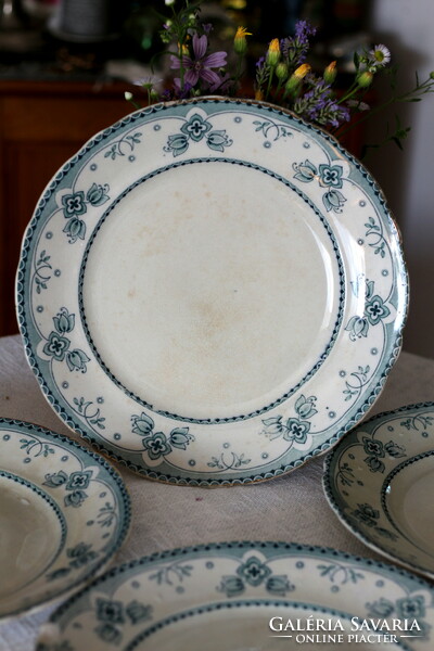 Ritkaság! Antik angol fajansz, Ford & Sons, Burslem nagy méretű lapos tányérok, Belmont dekor