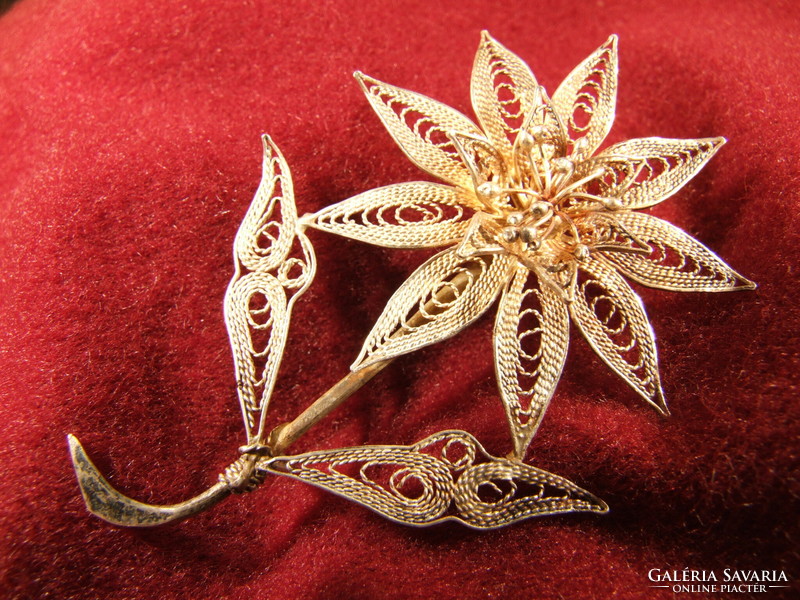 Silver filigree pin (090405)