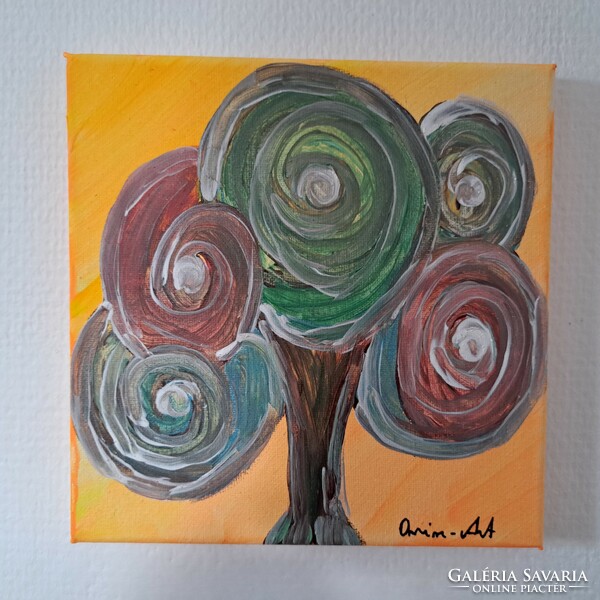 Tree of abundance 20 x 20 cm painting