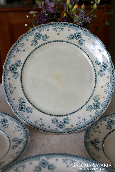 Ritkaság! Antik angol fajansz, Ford & Sons, Burslem nagy méretű lapos tányérok, Belmont dekor