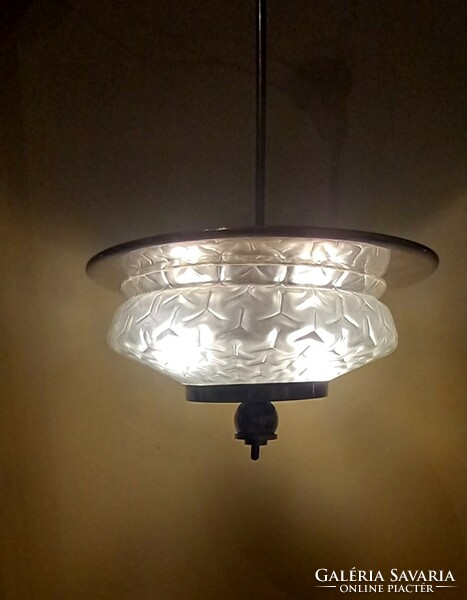 Bauhaus chrome ceiling lamp with negotiable Murano shade