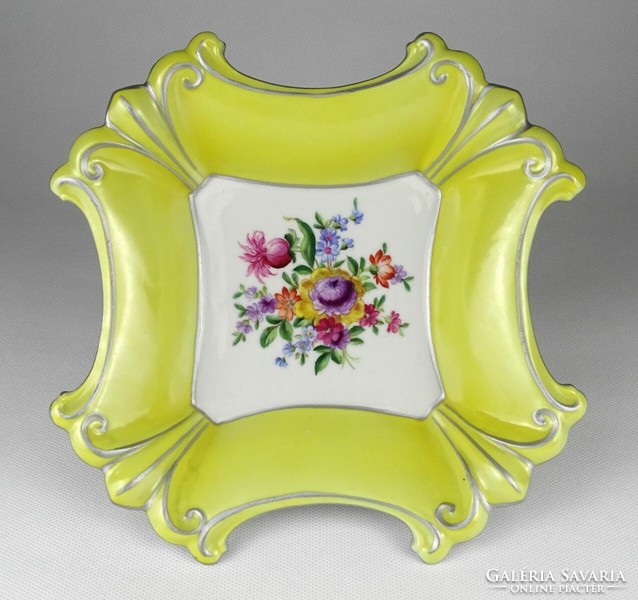 1N586 old jlmenau lemon yellow porcelain center serving bowl 1912