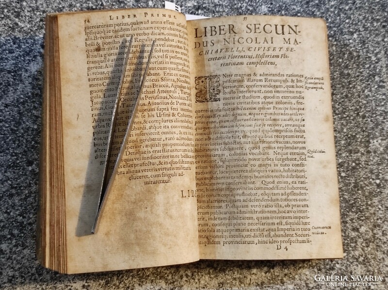 Historiae Florentinae Nicolai Machiavelli.. (Firenze története). Salsburg. Lazarus Zetner 1610