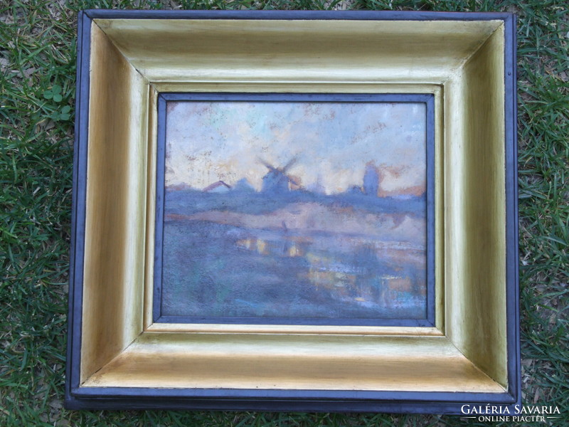 Miklós Csikós: windmill, oil painting (071125)