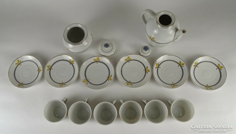 1N585 retro Raven House porcelain coffee set for 6 people