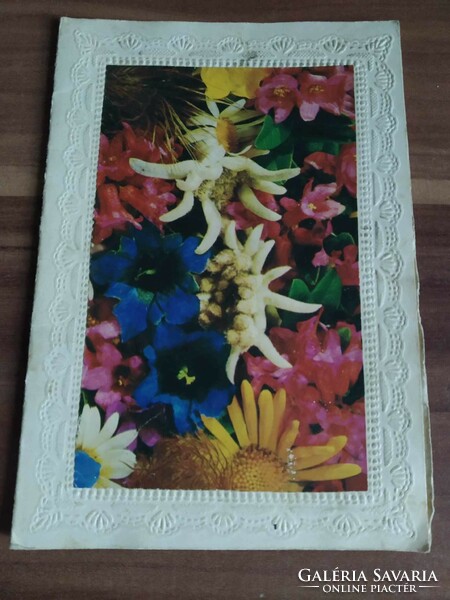 Old fold-out floral postcard from Baghdad, 1973