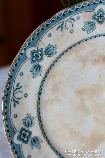 Ritkaság! Antik angol fajansz, Ford & Sons, Burslem gyönyörű lapos tányér, Belmont dekorral