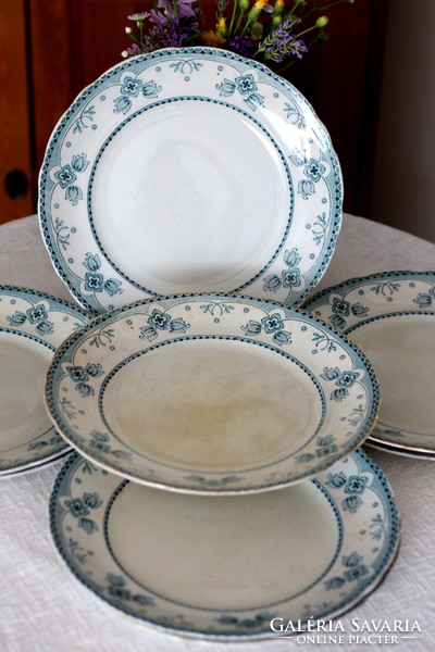 Rarity! Antique English faience, ford & sons, burslem 27 cm flat plates, belmont decor