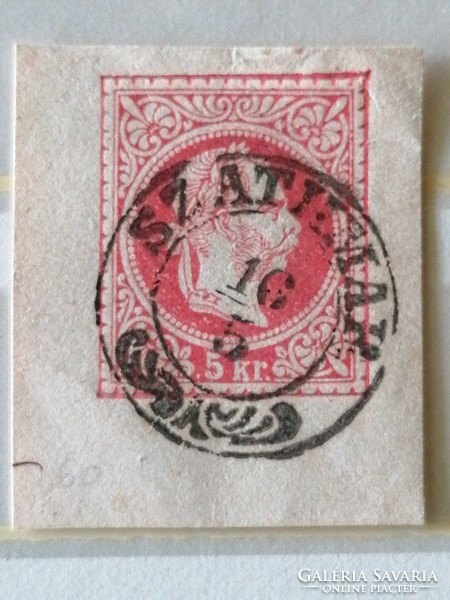 Szathmár stamp on a ticket cutout! Rare!