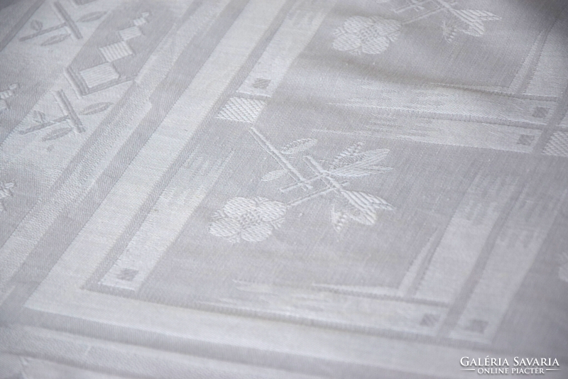 Art Deco Vintage Festive Large Damask Tablecloth Tablecloth Tablecloth Geometric Pattern 128 x 120