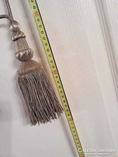 3 old metal fiber curtain ties with tassels, for sale together