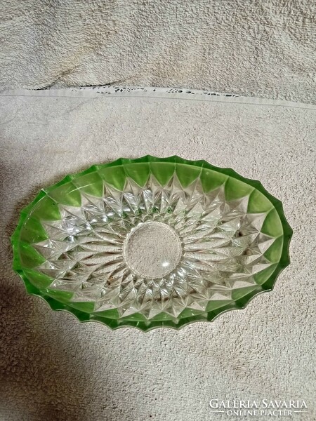 Art-deco crystal uranium green china chocolate from 1940.