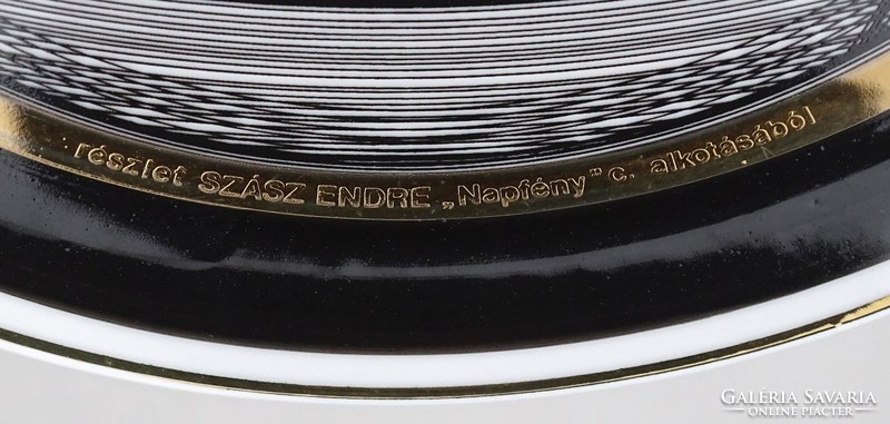 1N351 Szász Endre Napfény Hollóházi porcelán tál 24.5 cm