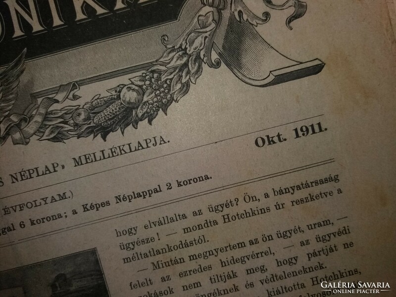 Antik 1911 .október 42. szám VILÁG KRÓNIKA újság magazin szép állapot képek szerint