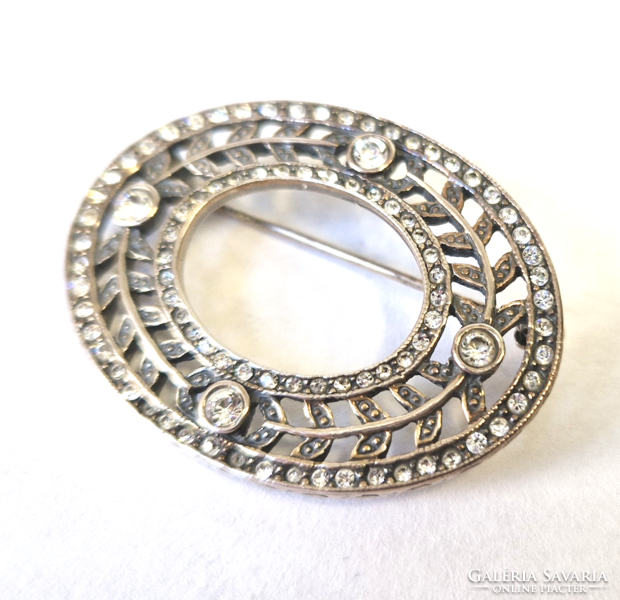 Brooch, silver, oval shape