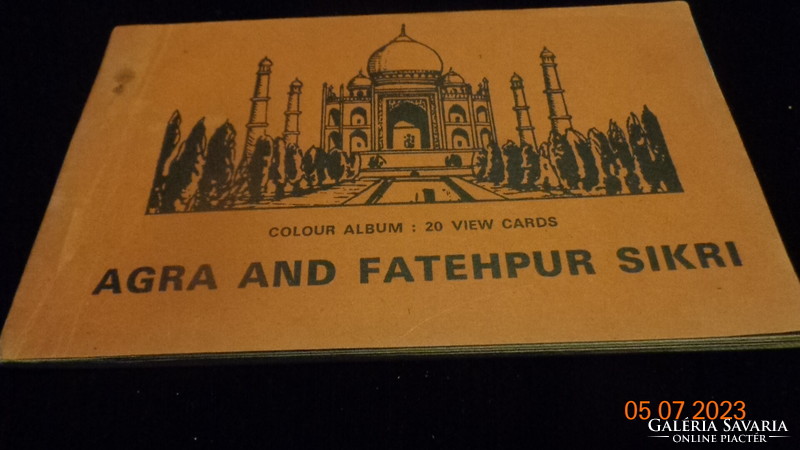 Agra and fatephur sikri, 20 perforated postcards from India