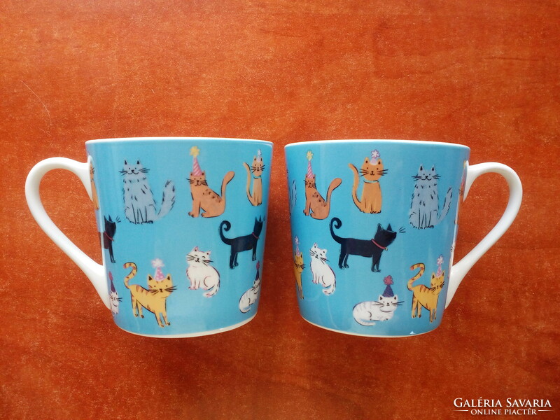 Porcelán cica /macska teás csésze, bögre /nagy méretű 2db