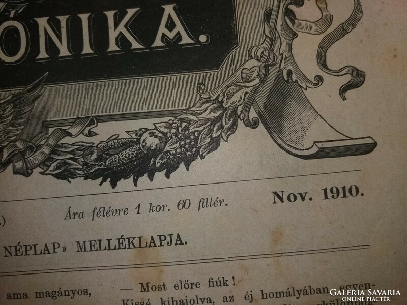 Antik 1910 .november 46. szám VILÁG KRÓNIKA újság magazin szép állapot képek szerint
