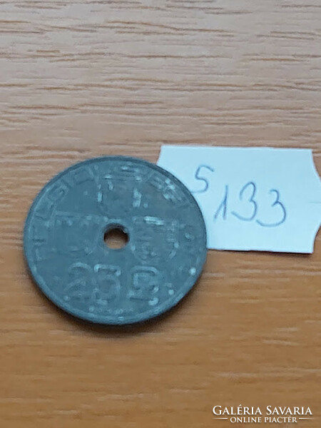Belgium belgique - belgie 25 centimes 1946 ww ii. Zinc, iii. King Leopold s133