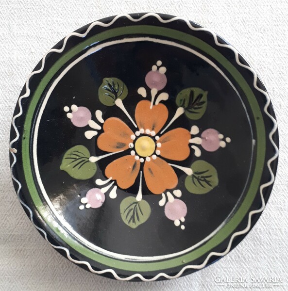 Hand painted ceramic wall plate