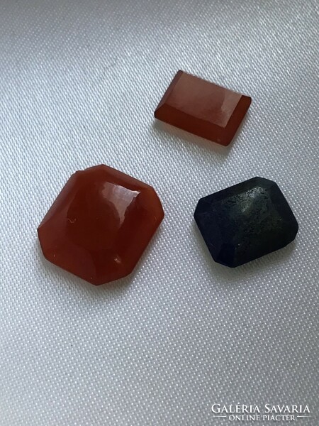 Antique 3 pcs. Intaglio mineral stone, selected (lapis, carnelian)