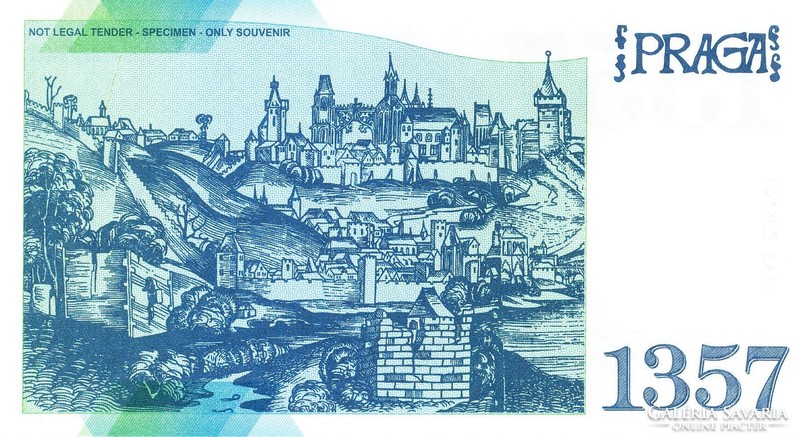 1357 Prague Charles Bridge fantasy banknote