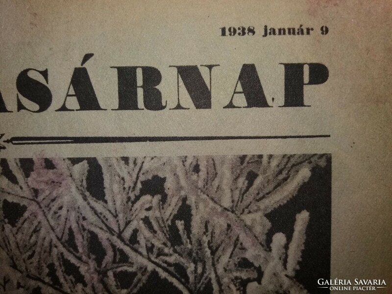 Antik 1938. január 9."KÉPES VASÁRNAP " újság magazin 2.szám képek szerinti állapot