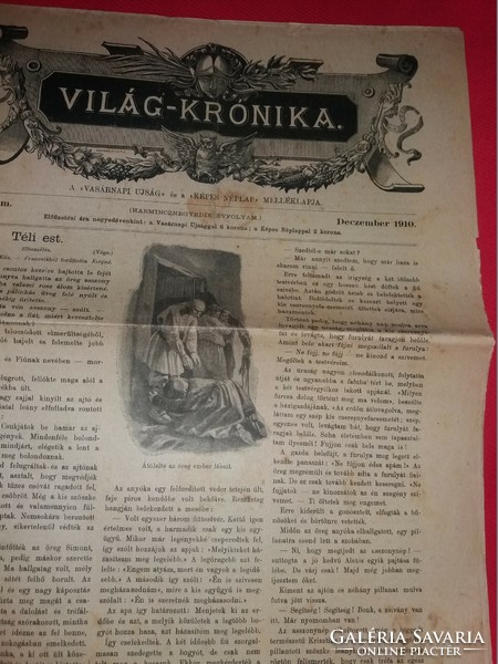 Antik 1910 .december 49. szám VILÁG KRÓNIKA újság magazin szép állapot képek szerint