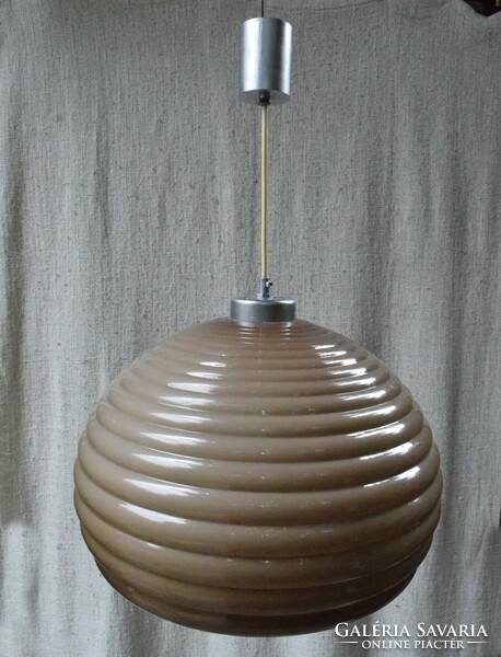 Gömb csillár , lámpa , 70-es 80 -as évek 40 x 28 cm + függesztő
