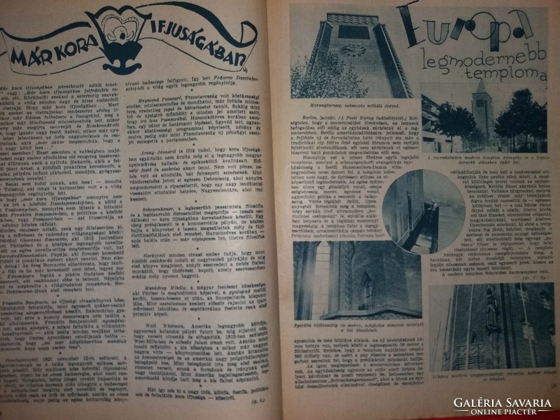 Antik 1930.01. 19. 52. évfolyam" PESTI HÍRLAP VASÁRNAPJA "újság magazin szép állapot