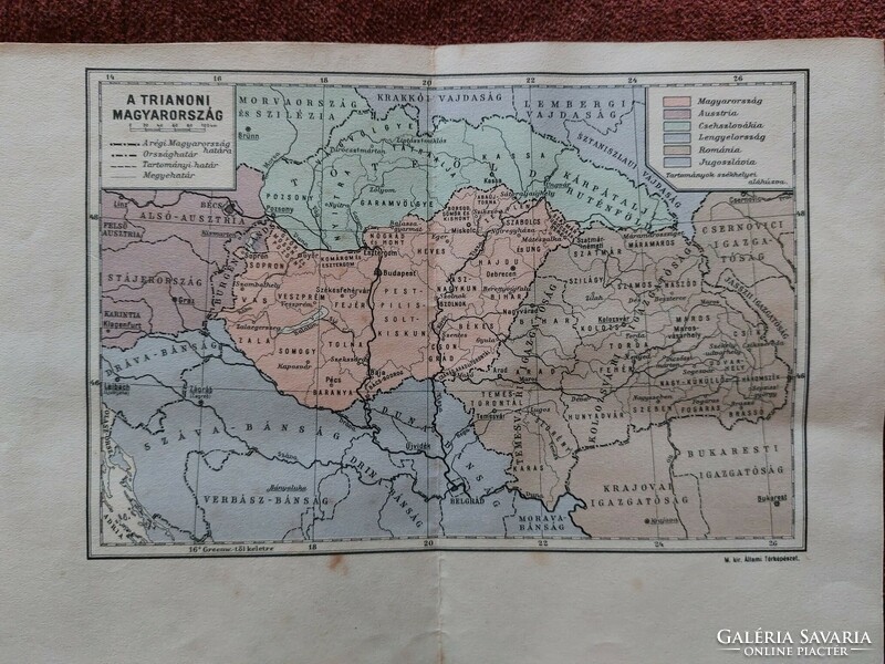 Trianon Hungary and 1950s Hungary bus maps 2 pcs
