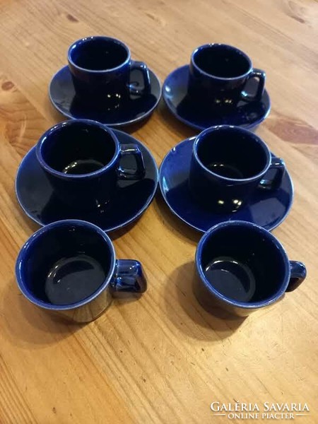 Gránit kék kávéscsésze alátéttel 7+4