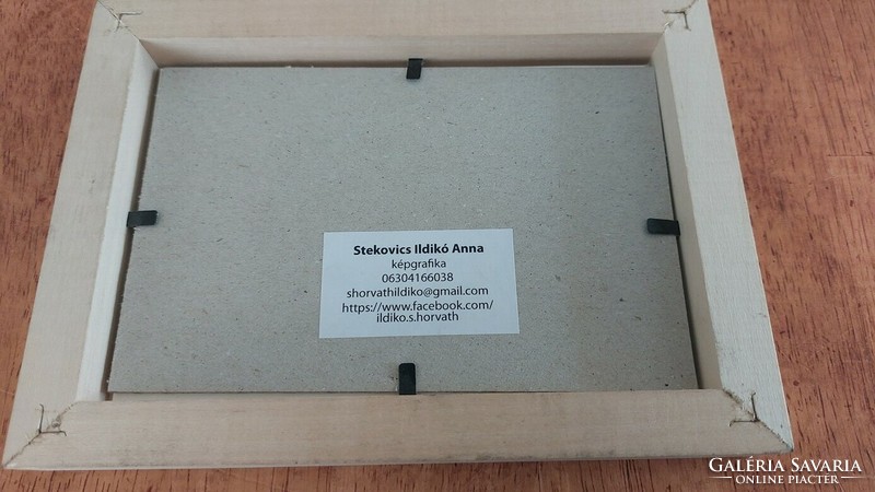 (K) S. HORVÁTH ILDIKÓ (Stekovics Ildikó Anna) szép kis rézkarca 18x13 cm kerettel