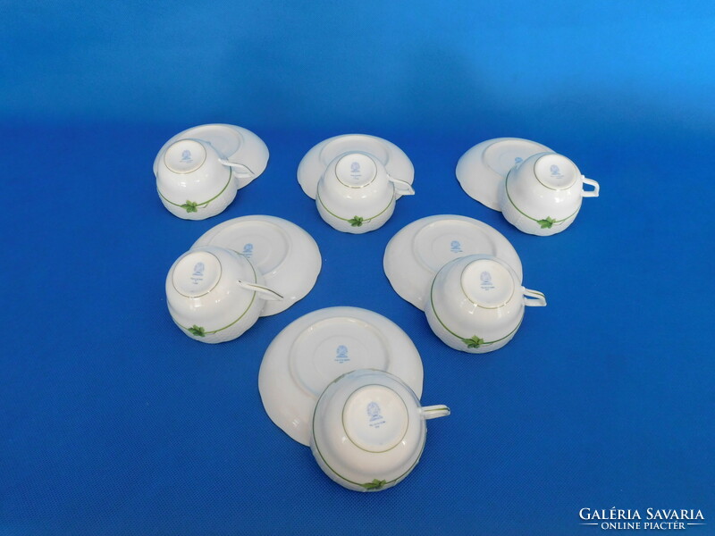 Set of 6 teacups with Herend lemon pattern