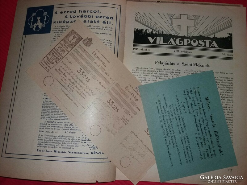 Antik 1937.10. VIII. évfolyam" VILÁGPOSTA " képes családi folyóirat újság gyönyörű állapotban
