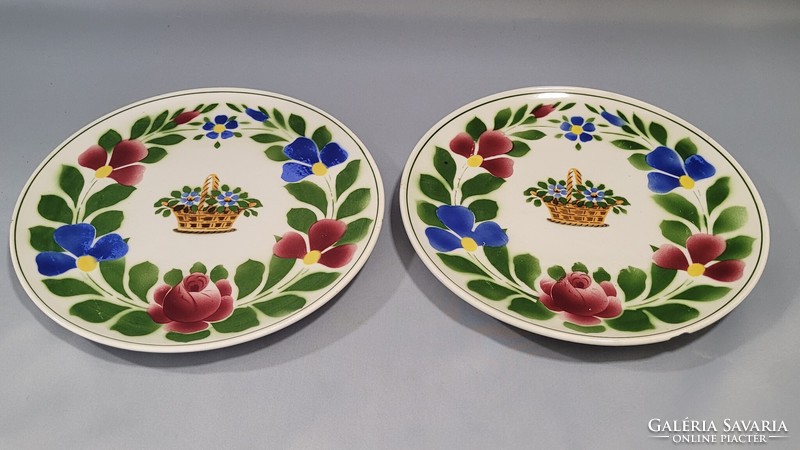 2 Pcs hand-painted ceramic wall bowl plate decorative plate (24.5 cm)