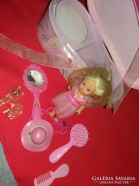 Retro SIMBA csajos mini Barbie baba és felszerelését tartalmazó játékcsomag fémdoboz + Filly pónival