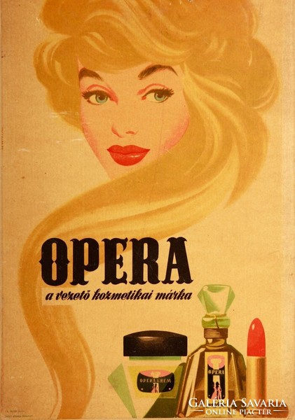 Lengyel Sándor (1930-1988) Opera a vezető kozmetikai márka - plakátterv és kartonplakát 24, 5x34, 5