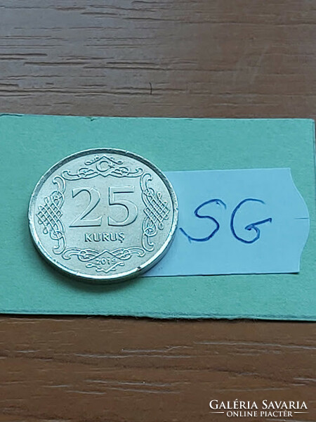 Turkey 25 kurus 2019 copper-nickel sg