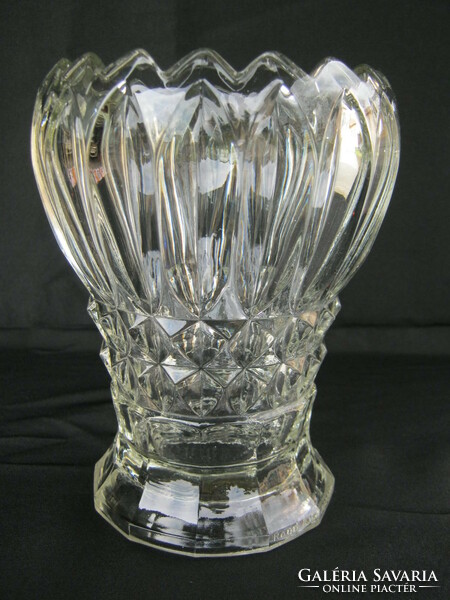 Beautiful flower-shaped thick glass vase