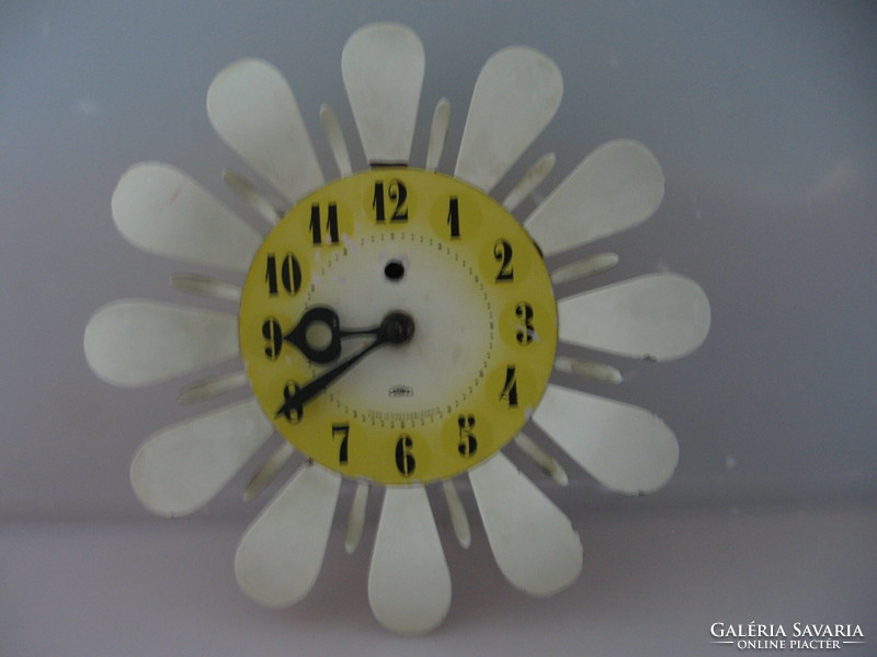 Iron flower shape old Czech wall clock